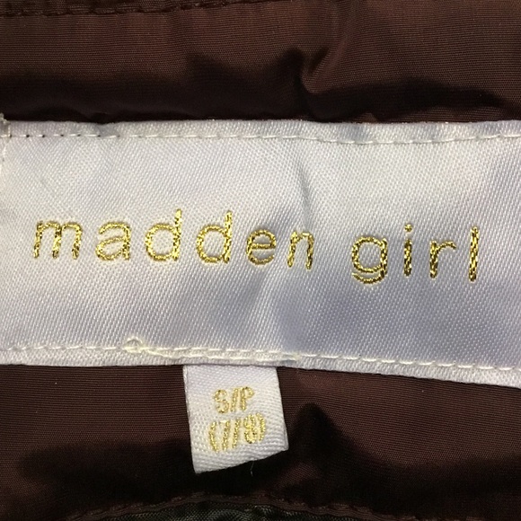 Madden Girl Kids' Dark Puffer Jacket with Faux Fur - Picture 10 of 16